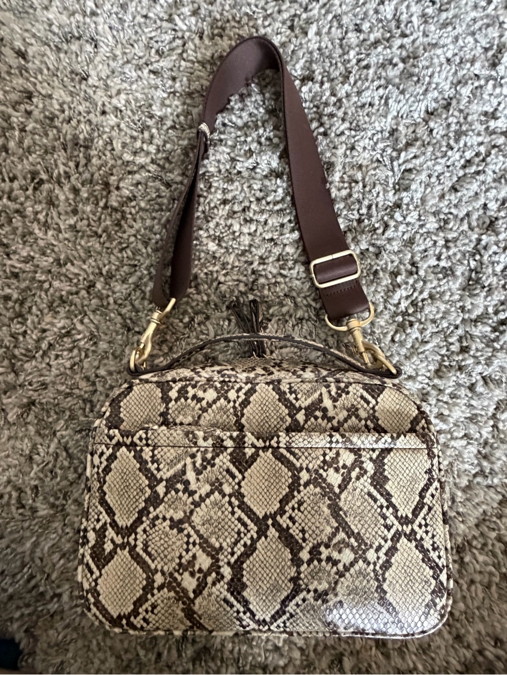 TWELVElittle Diaper Bag Snake Print Crossbody Baby Clutch Changing Pad EUC - Picture 7 of 8